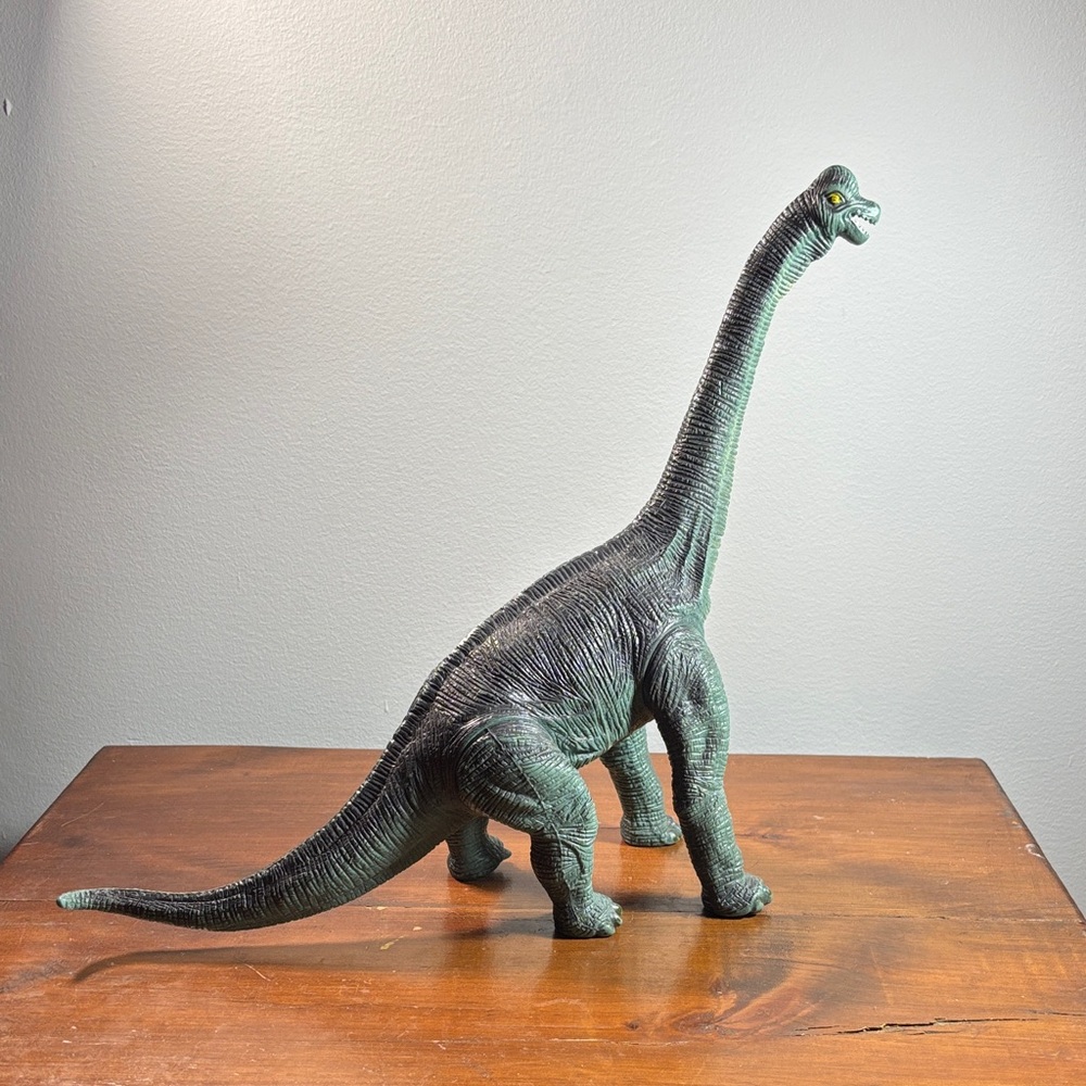Vintage Brachiosaurus 1999 Large Green Dinosaur Toy 35cm Height Articulated Leg